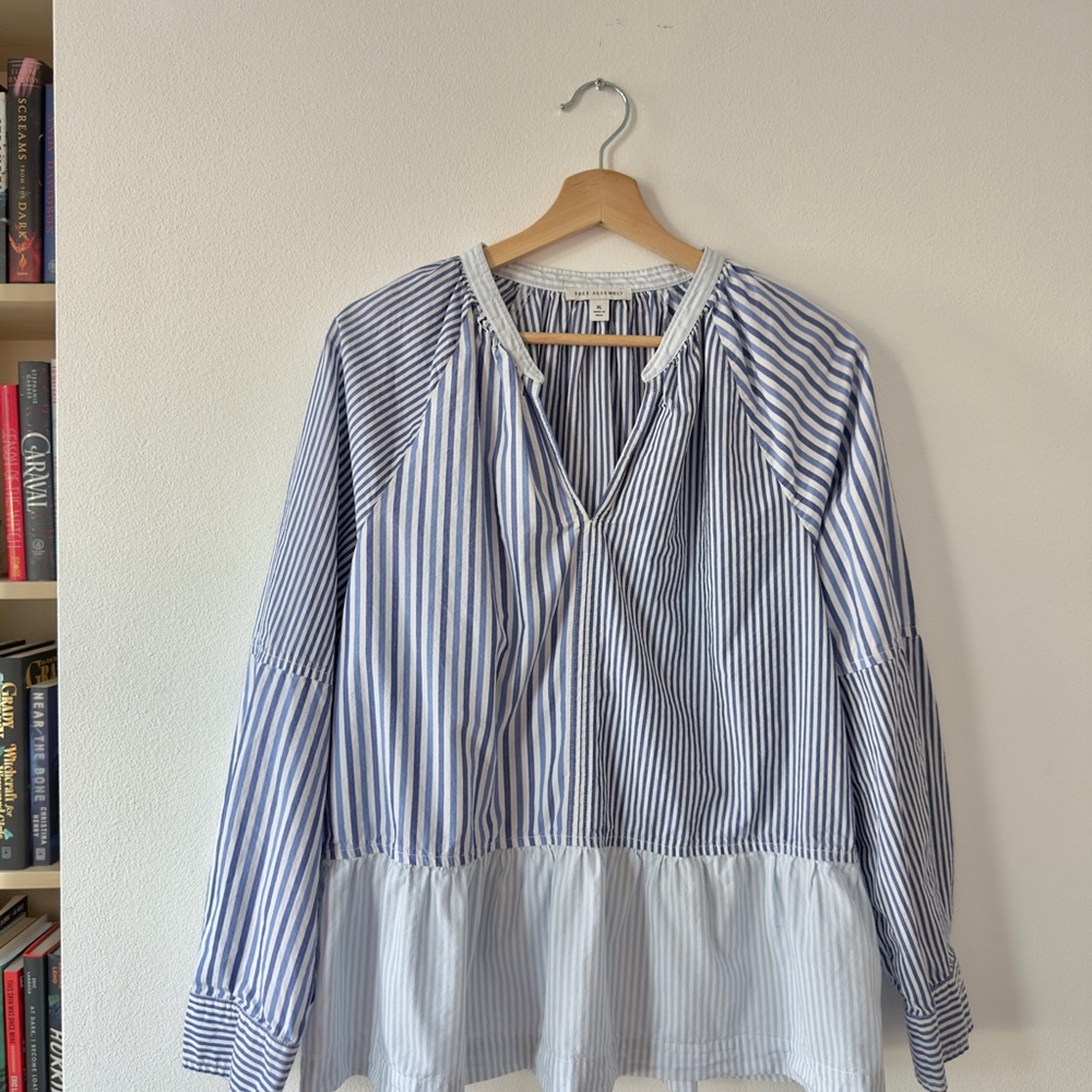 Striped Blue and White Blouse